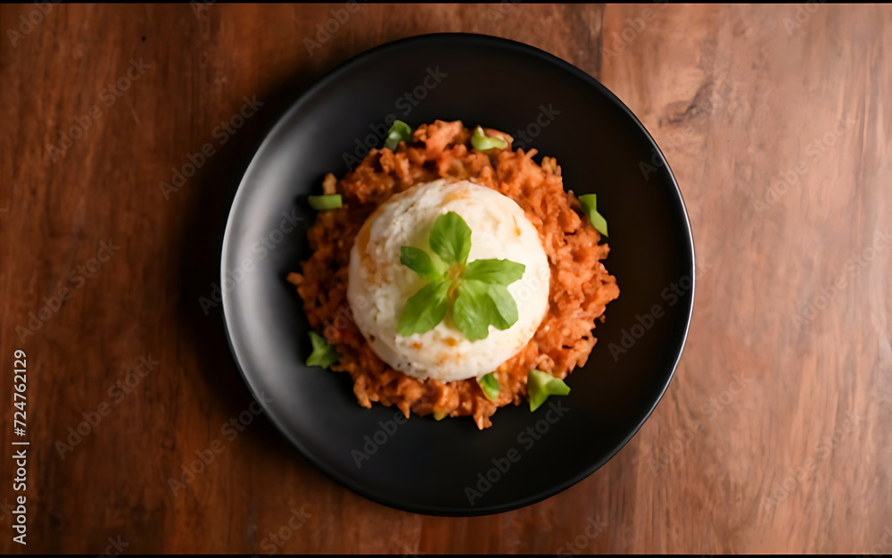 Canvas Prints Capture the essence of Nasi Uduk in a mouthwatering food photography shot