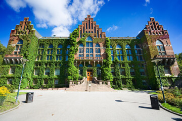 Building of University Central Library in Lund, Sweden