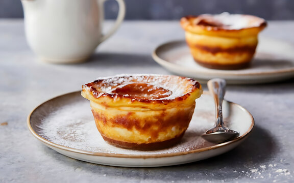 Capture the essence of Pastel De Nata in a mouthwatering food photography shot