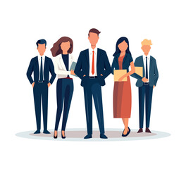 group of business people flat character illustration for web