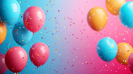 colorful balloons background with copyspace