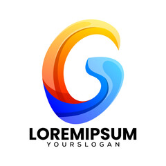 colorful letter G creative icon logo design