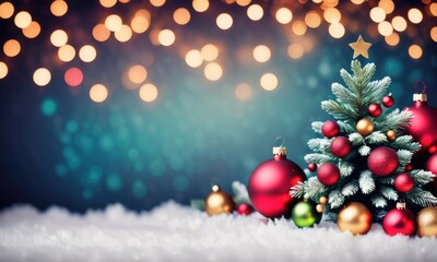 Bokeh christmas background by ai generated