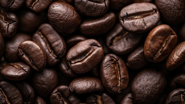 Vibrant stage backdrop with symmetrical arrangement of black coffee beans © Aidas