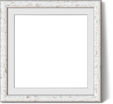 Empty various style of white photo wall frame isolated on plain background ,suitable for your asset elements.