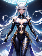 Beautiful 3d art superhero girl concept