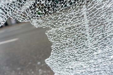 Broken glass, fractured glass surface - obrazy, fototapety, plakaty