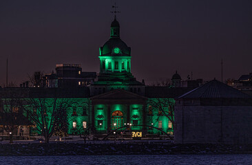 KINGSTON, CANADA - January 29th, 2024 - Kingston City Hall at night