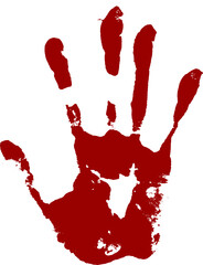 手形　手跡　黒　墨 血のり