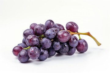 A plump grape photographed against a clean white background, showcasing its natural beauty
