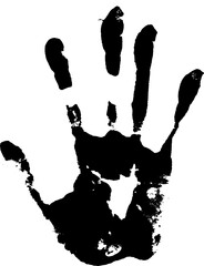 	手形　手跡　黒　墨