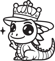 cute iguana coloring page