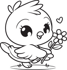 Fototapeta premium cute bird coloring page