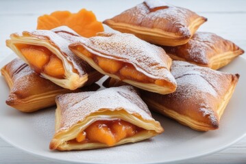 Pastelitos Flaky pastries filled with quince paste (dulce de membrillo), sweet potato by ai generated
