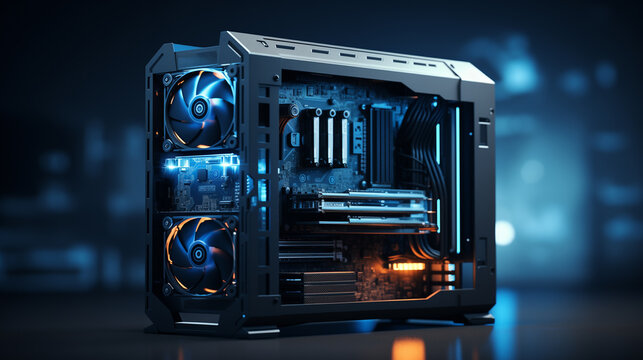 fully upgraded high end computer, data server  or super computer concept, technology, business