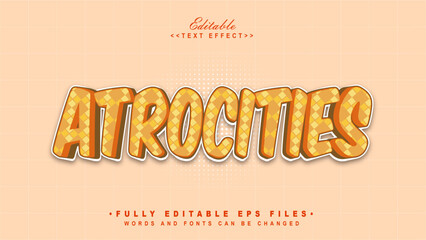 editable atrocities text effect.typhography logo