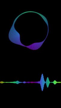 Gradient circular and line glowing music equalizer beat animation