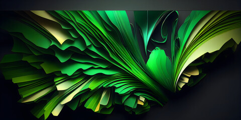Abstract shades of green 4k wallpaper. Generative AI.