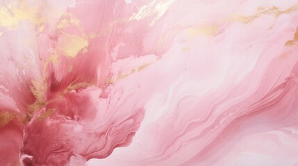 A close up view of a pink and gold painting. Can be used for interior design, art projects, or home decor