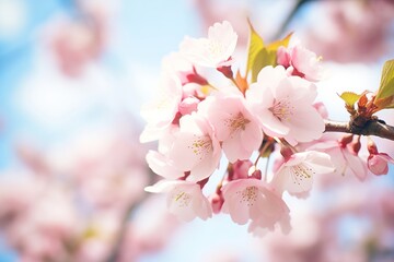 close-up of pink cherry blossoms in full bloom