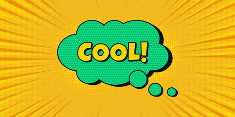 Bright comic background with speech bubble. Comic speech explosion. Comic background with geometric forms and halftone texture. Comic speed lines - obrazy, fototapety, plakaty