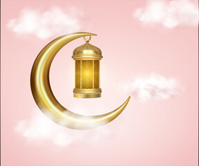 Ornamental Arabic lantern with burning candle glowing. Festive greeting card for modern beautiful minimalistic eid ul azha eid ul fitr ramadan Mubarak Islamic lantern celebration background.