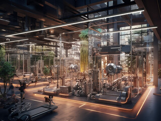 Fototapeta premium modern interior fitness center