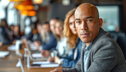 Obraz premium Meeting speaker, trainer training, public speaker, business, corporate training. Businessman in meeting. Business woman in meeting. Conference for companies and entrepreneurs.