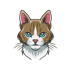 Cute vector illustration of a striped kitten. Ideal for children’s books, pet care themes, and animal related designs