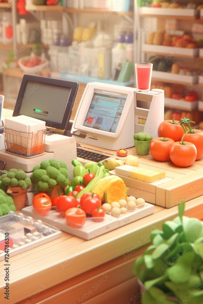 Poster a variety of vegetables displayed on a counter. perfect for food and cooking-related projects