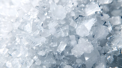 Close-up ice crystal texture background gives a cool feeling.