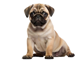 Obraz premium Adorable Pug, isolated on a transparent or white background