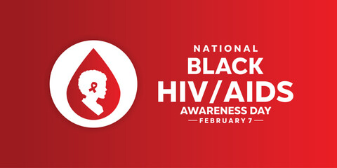 National black HIVAIDS awareness day. Blood, Women and Ribbon. Banner, poster, card, background design. vector illustrator. Template for background, banner, card, poster with text inscription. 