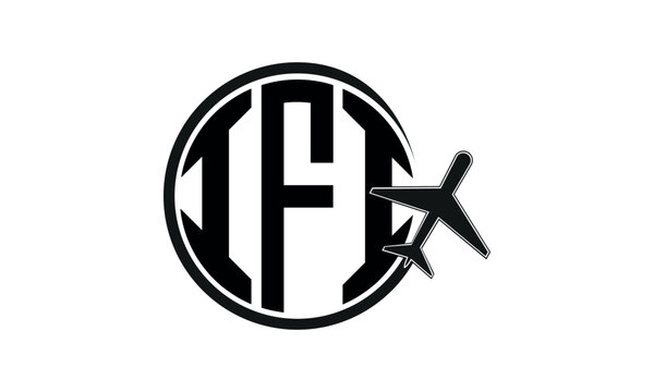 IFI three initial letter circle tour & travel agency logo design vector template. hajj Umrah agency, abstract, wordmark, business, monogram, minimalist, brand, company, flat, tourism agency, tourist