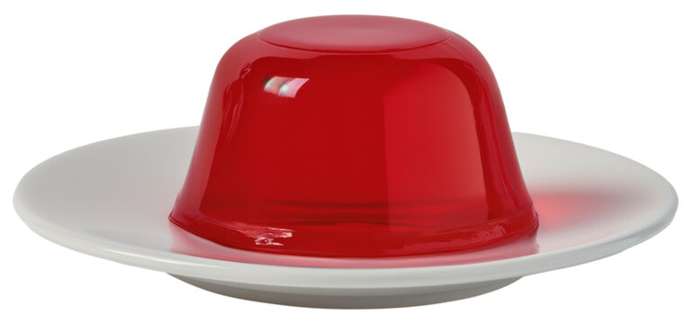 Red jelly on a plate isolated.