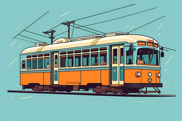Tramway Design Desktop Wallpaper, Ai generative