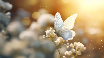 white butterfly on a flower