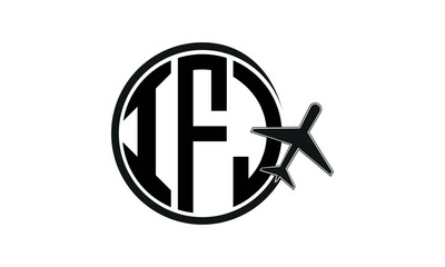 IFJ three initial letter circle tour & travel agency logo design vector template. hajj Umrah agency, abstract, wordmark, business, monogram, minimalist, brand, company, flat, tourism agency, tourist
