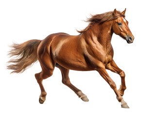 Graceful Horse Galloping, isolated on a transparent or white background