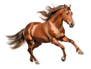 Graceful Horse Galloping, isolated on a transparent or white background