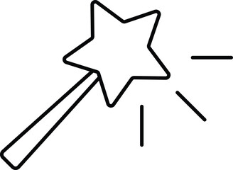 Rounded filled Editable stroke Magic Wand Icon