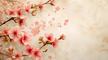 Obraz na płótnie Canvas 広がる春の柔らかな桜の花びら。リラックスした日本・ハーモニーのイメージ。