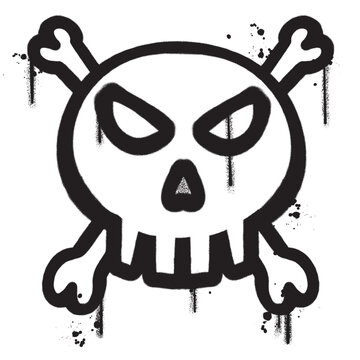 Vector graffiti spray paint skull pirates isolated vector illustration