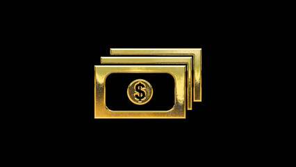 Currency money gold yen euro dollar sign icon isolated on black background cut out
