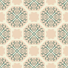 Abstract seamless pattern with ikat shapes