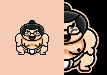 Cute sumo athlete logo