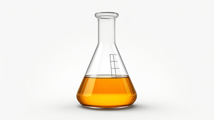 isolated chemical flask against a stark white background