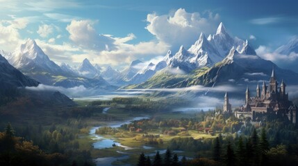 A beautiful RPG world to which you want to move and admire its beauty and breathtaking views game art