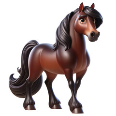 horse Isolated on transparent background,3d cartoon style