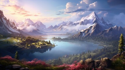 A beautiful RPG world to which you want to move and admire its beauty and breathtaking views game art